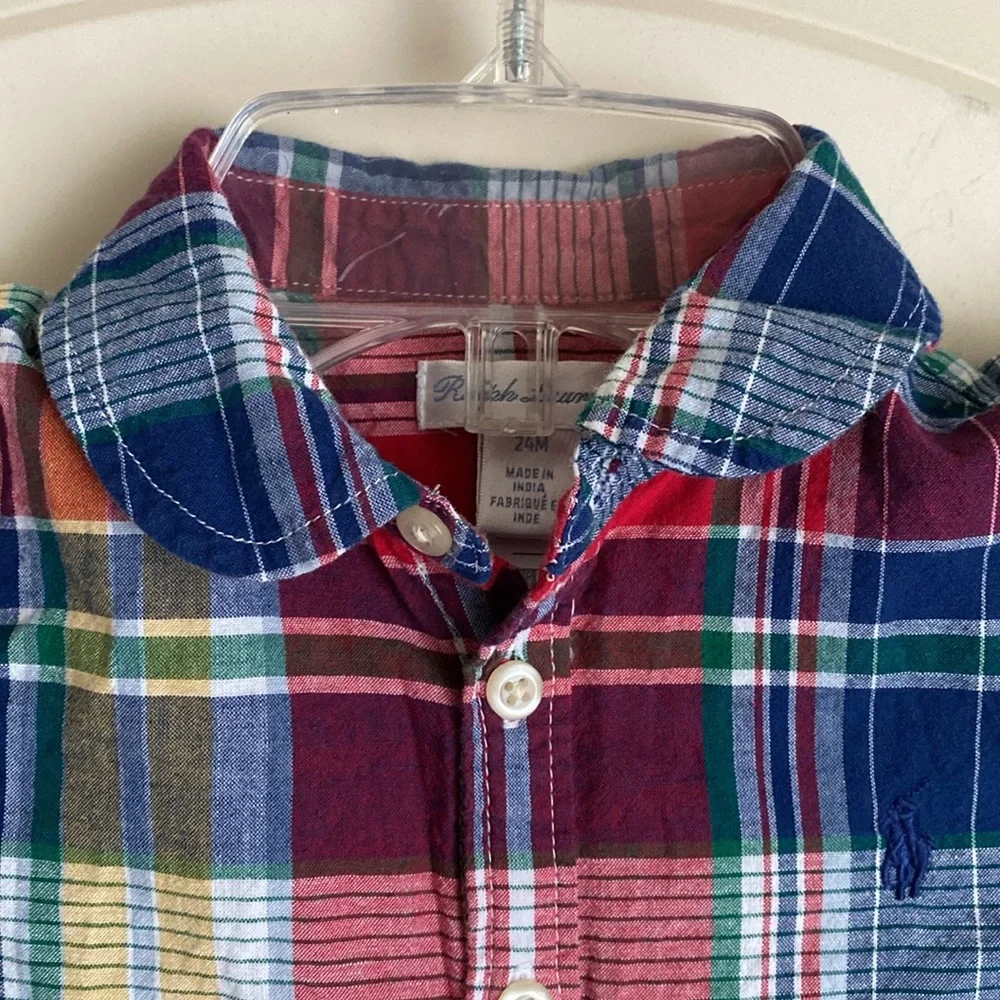 Ralph Lauren Plaid Bubble Suit Romper 24M